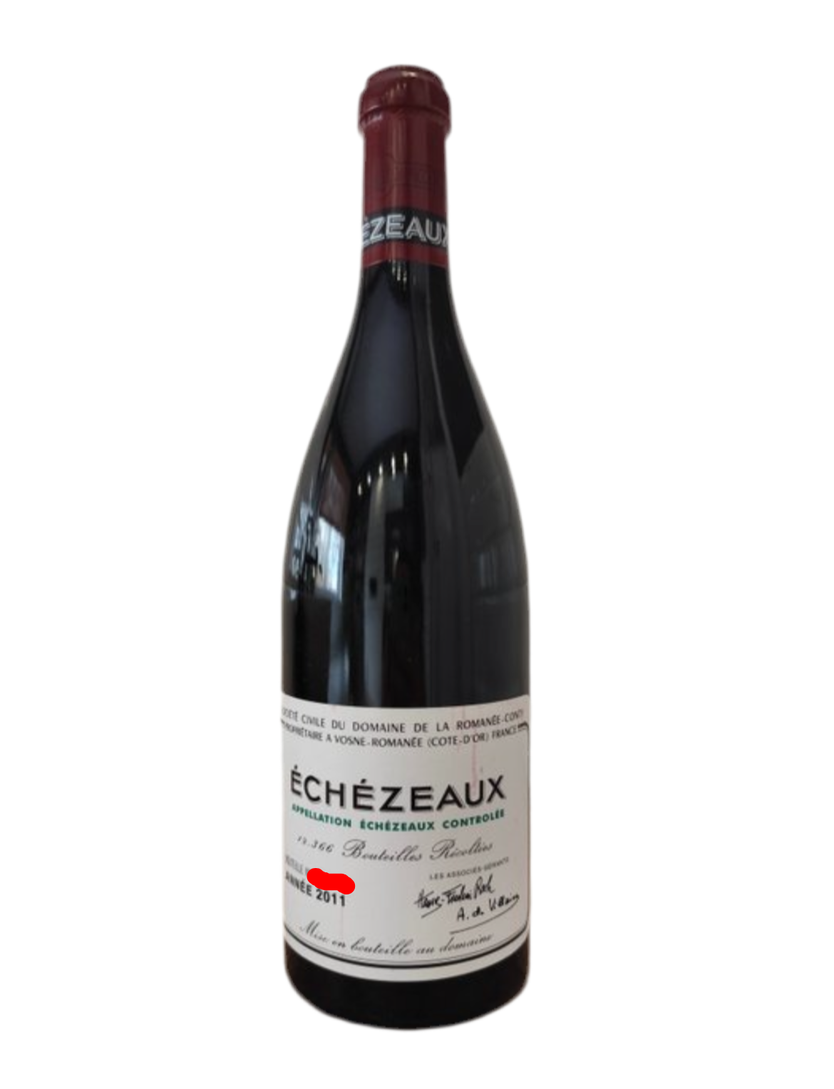 Weinflasche Romanée Conti 2011 Pinot Noir Rarität aus dem Burgund, der begehrteste Rotwein der Welt Maniola Wines