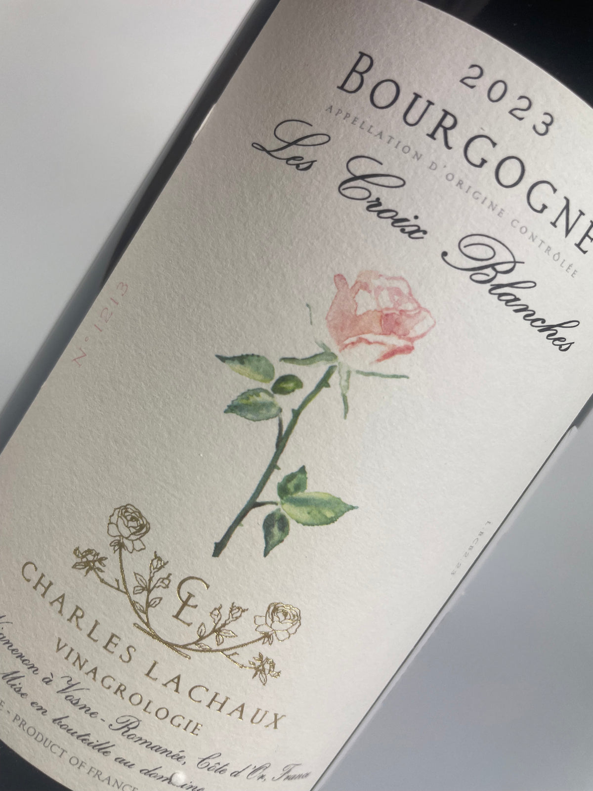 Etikett mit Rose Charles Lachaux