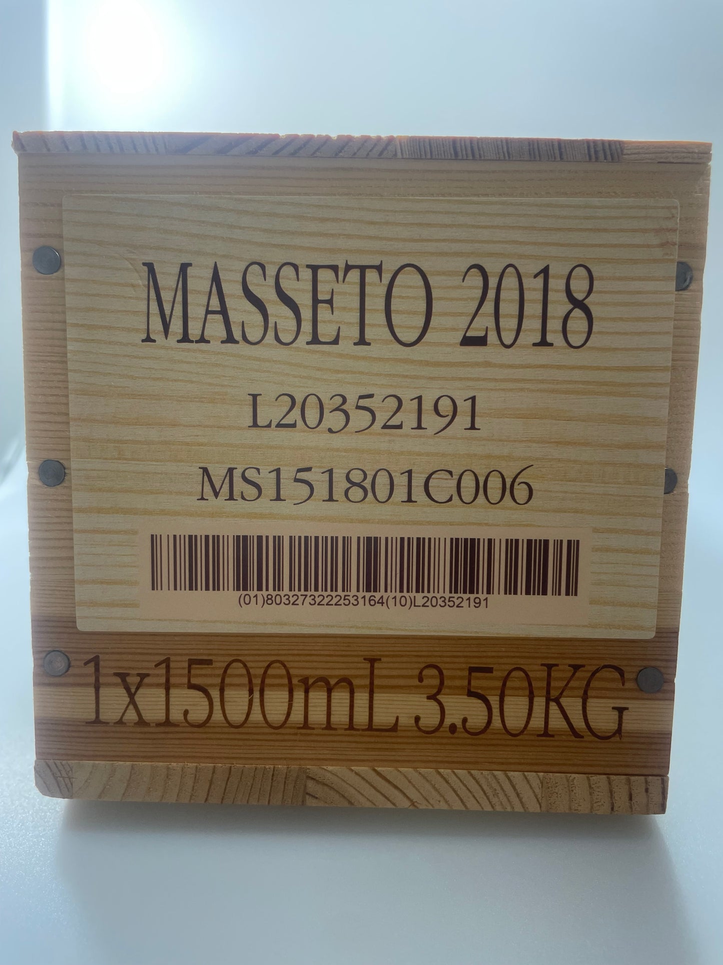 Originalholzkist Masseto 2018 MAGNUM
