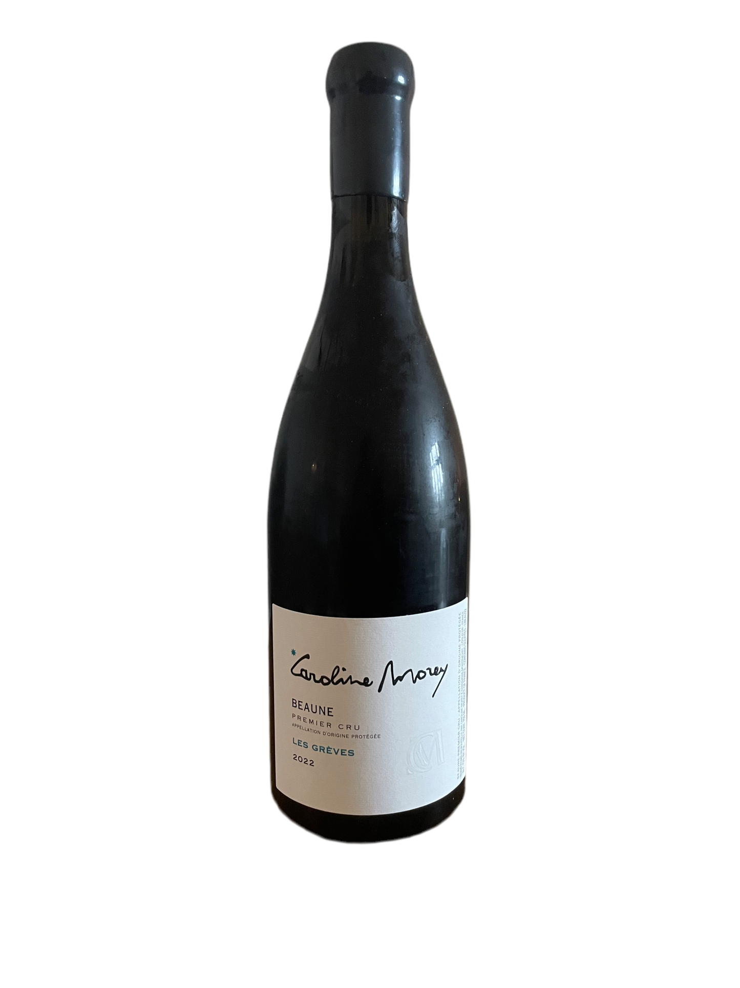 Flasche auf weissem Hintergrund Caroline Morey Beaune Les Greves