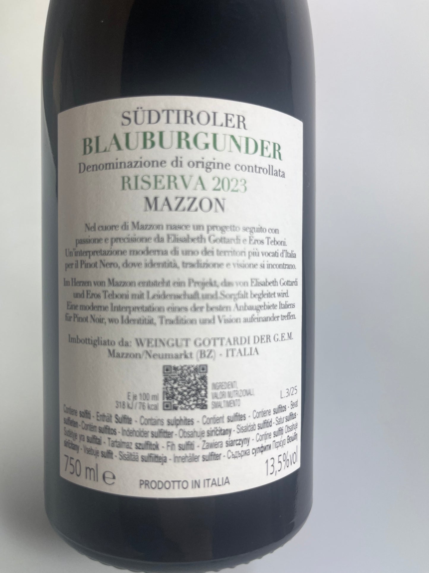 Scarabeo Blauburgunder Riserva Mazzon 2023