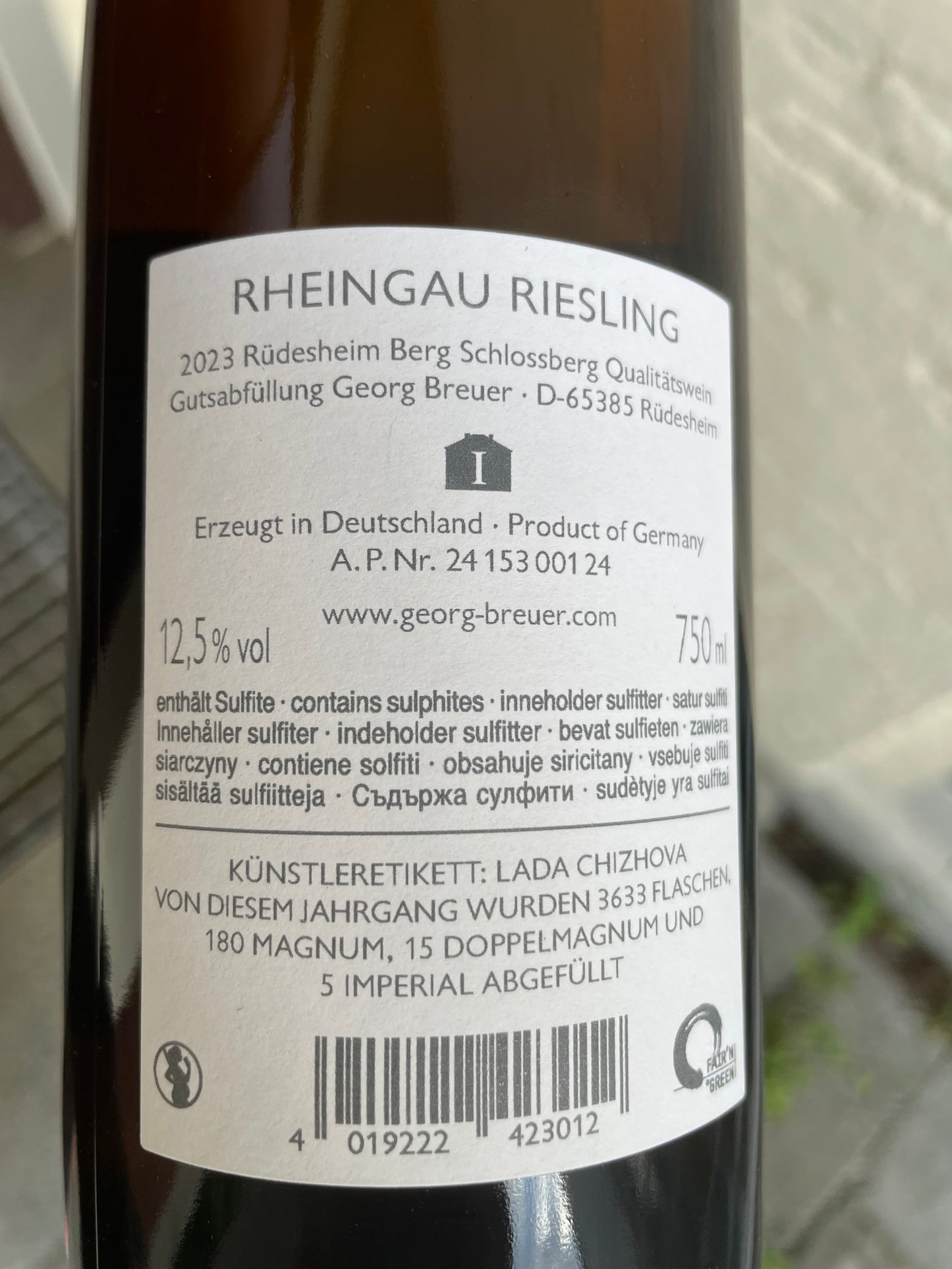 Rückenetikett Berg Schlossberg Breuer