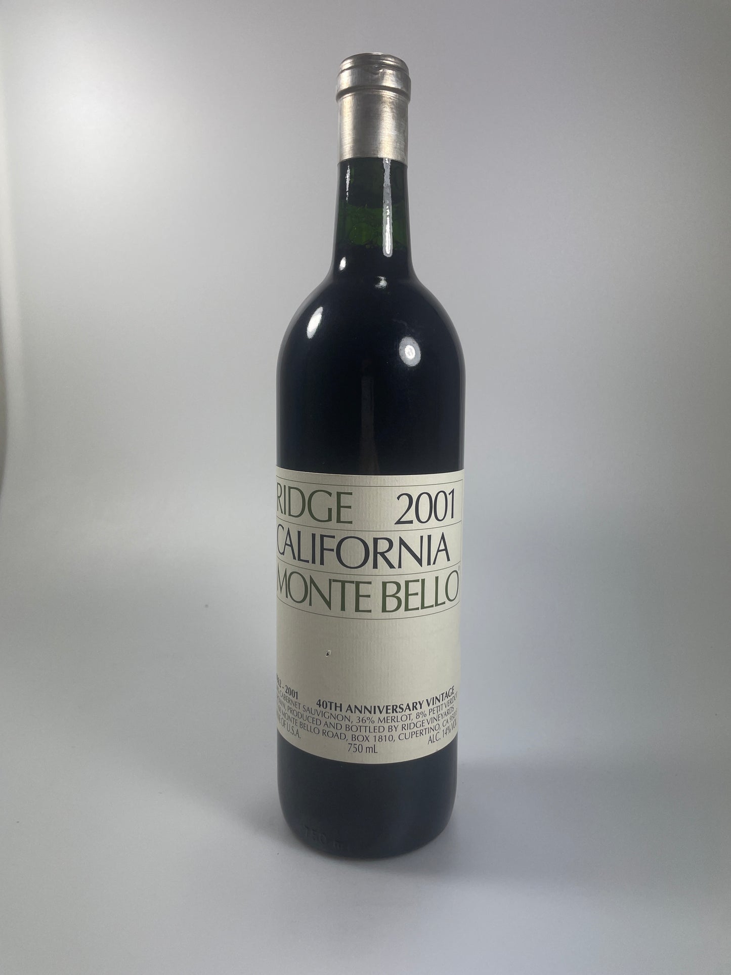 Weinflasche Ridge Monte Bello 2001
