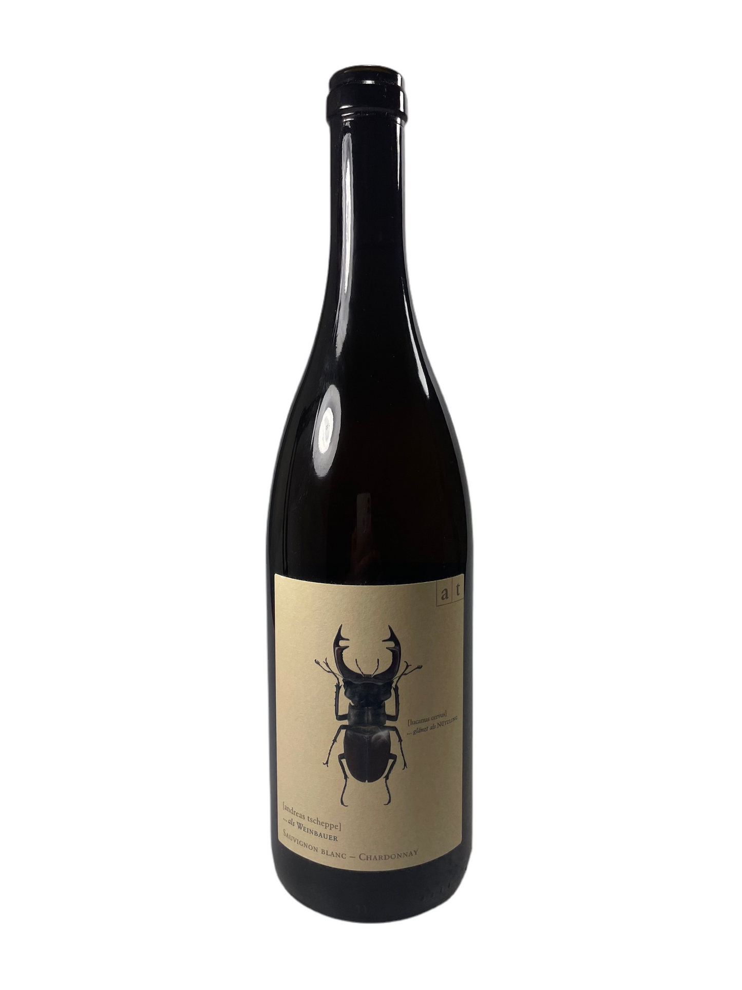 Weinflasche Hirschkäfer Sauvignon Blanc Chardonnay 2022 Tscheppe