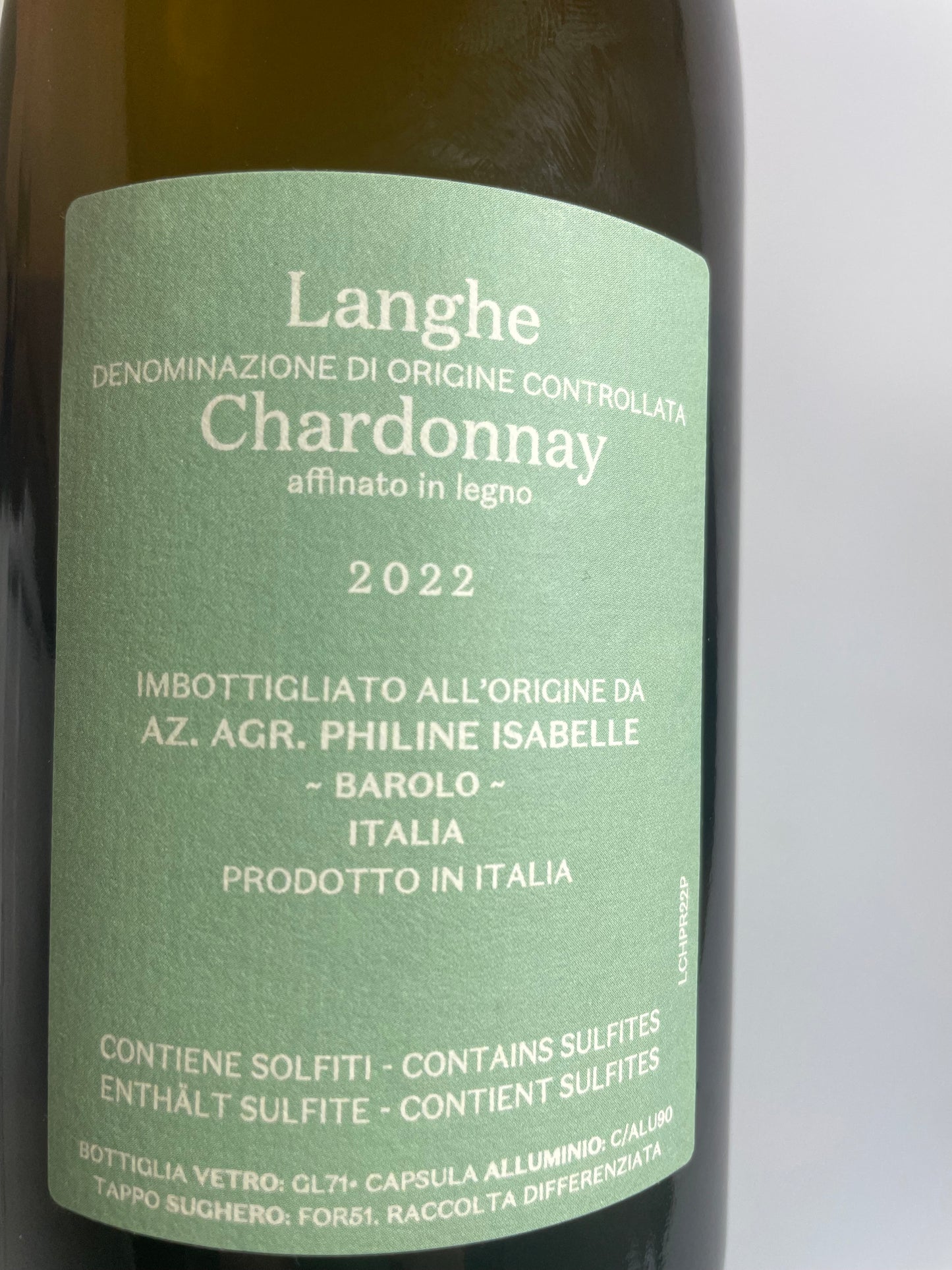 Langhe Chardonnay "etichetta verde" 2022 Philine Isabelle