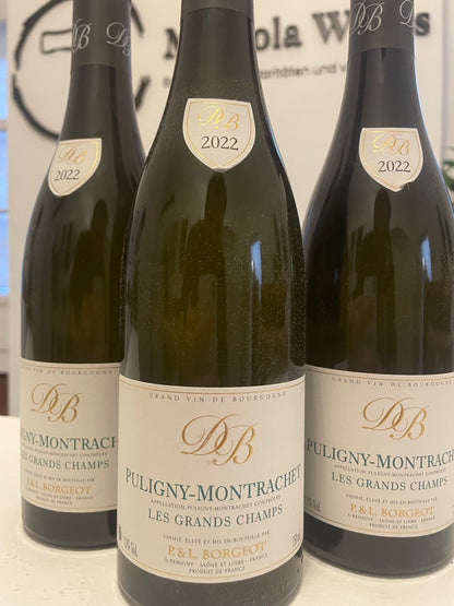 Weinflasche Domaine Borgeot Puligny Montrachet Les Grands Chaps 2022