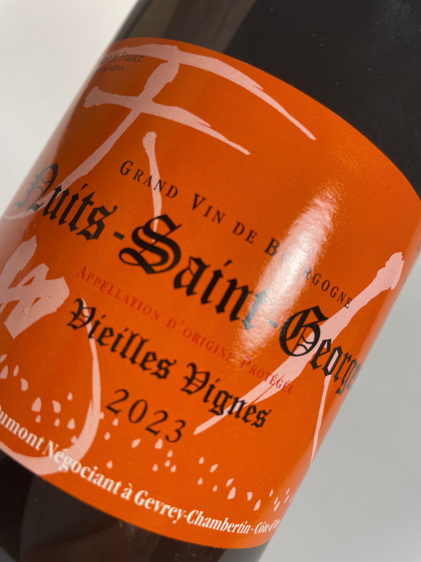 Etikette orange Nuits Saint Georges Vieilles Vignes 2023 Lou Dumont