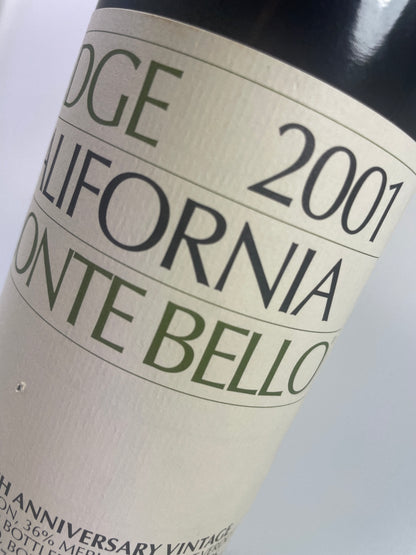 Etikett Ridge Monte Bello 2001