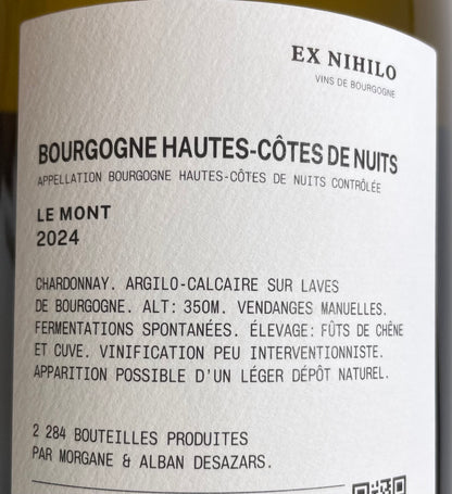 Le Mont Bourgogne Hautes Cotes de Nuits 2024 Ex Nihilo