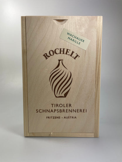 Originalholzschachtel Rochelt Marille mit Aufschrift Tiroler Schnapsbrennerei