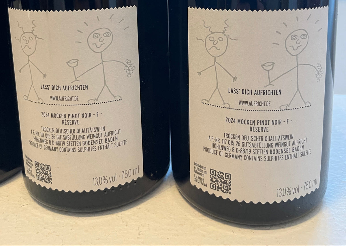 Rücketikett Weingut Aufricht Mocken Pinot Noir 2024