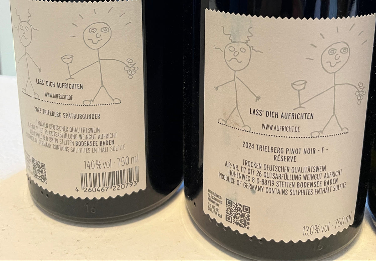 Rücketikett Weingut Aufricht Pinot Noir Trielberg