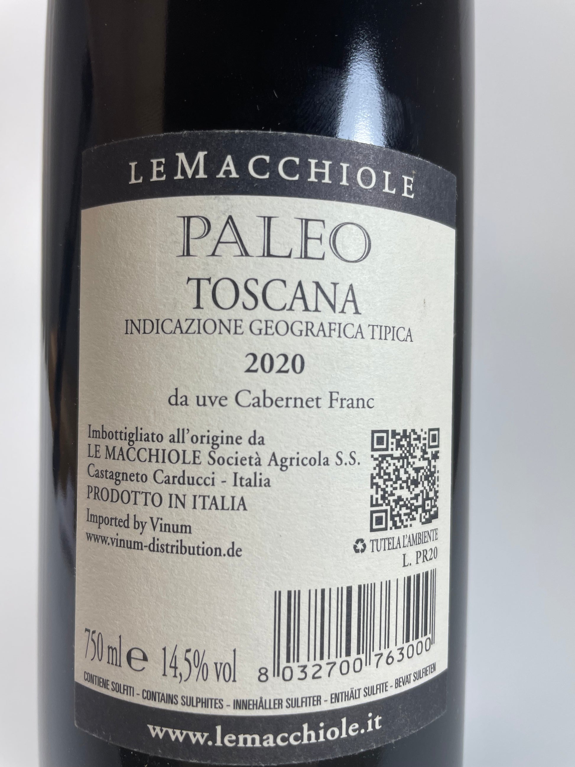 Rücketikett Le Macchiole Paleo 2020