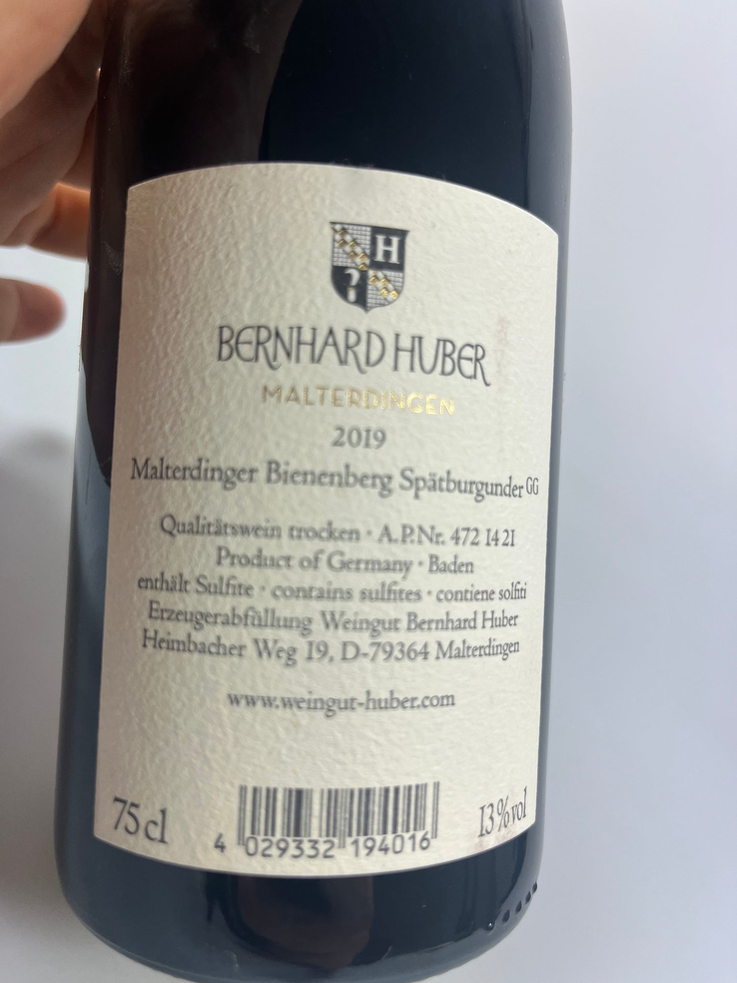 Rücketikett Bienenberg 2019 Bernhard Huber