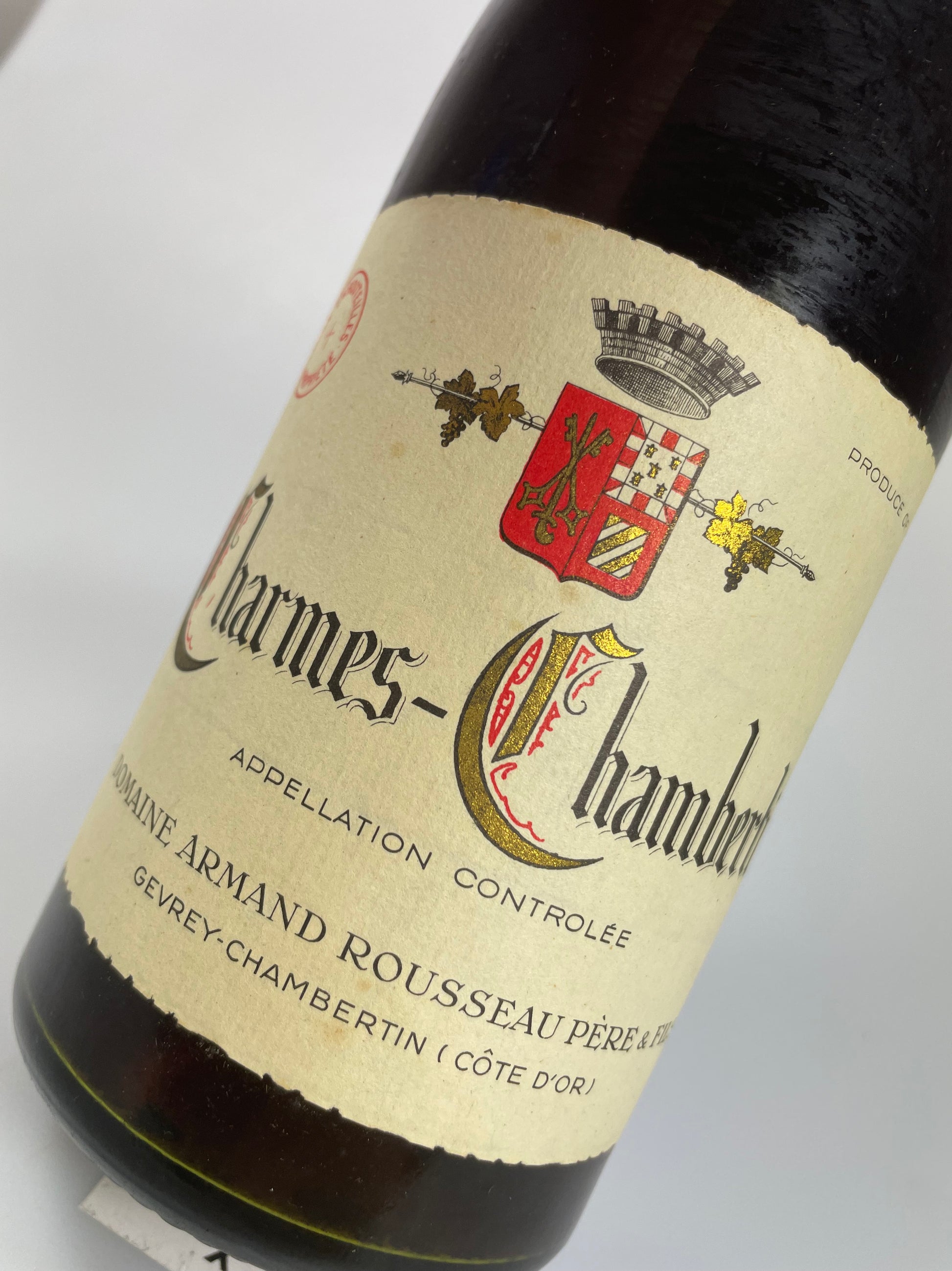 Etikett Charmes Chambertin Grand Cru 1980 von Rousseau