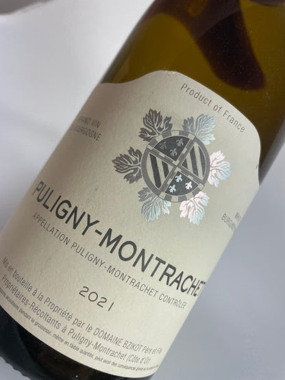 Etikett auf weissem Hintergrund Domaine Bzikot Puligny Montrachet