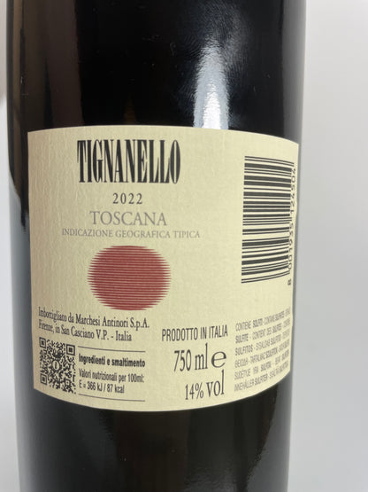 Rücketikett Tignanello 2022