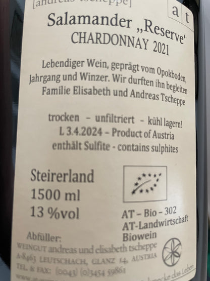 Salamander "reserve" Chardonnay MAGNUM 2021