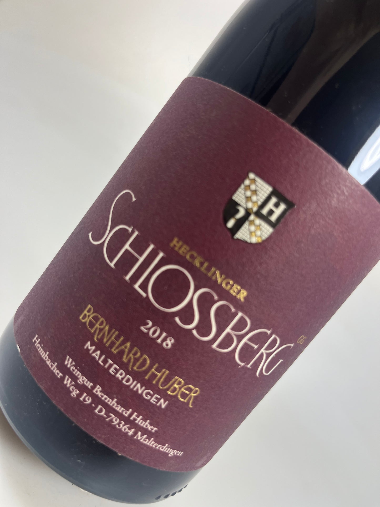Weinflasche Bernhard Huber Schlossberg Pinot Noir 2018