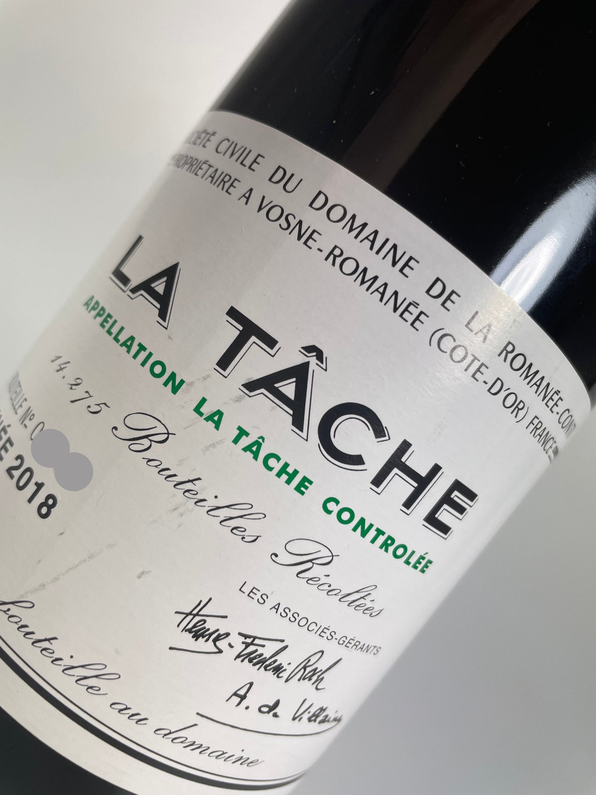 Etikett La Tache Romanee Conti
