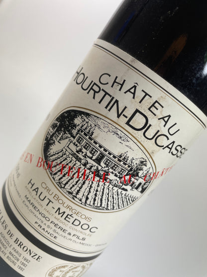 Etikett von weinflasche Hourtin Ducasse 1990