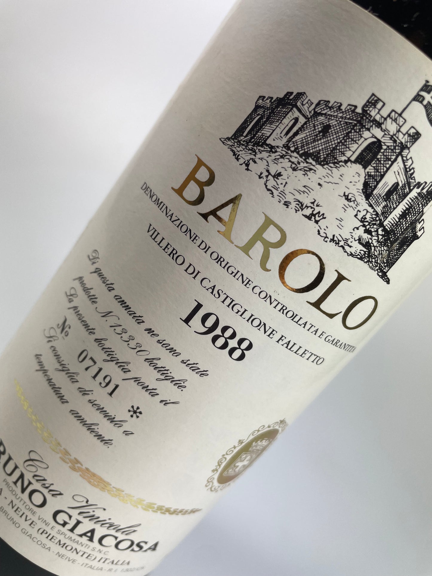 Bruno Giacosa Barolo Villero di Castiglione Falletto 1988