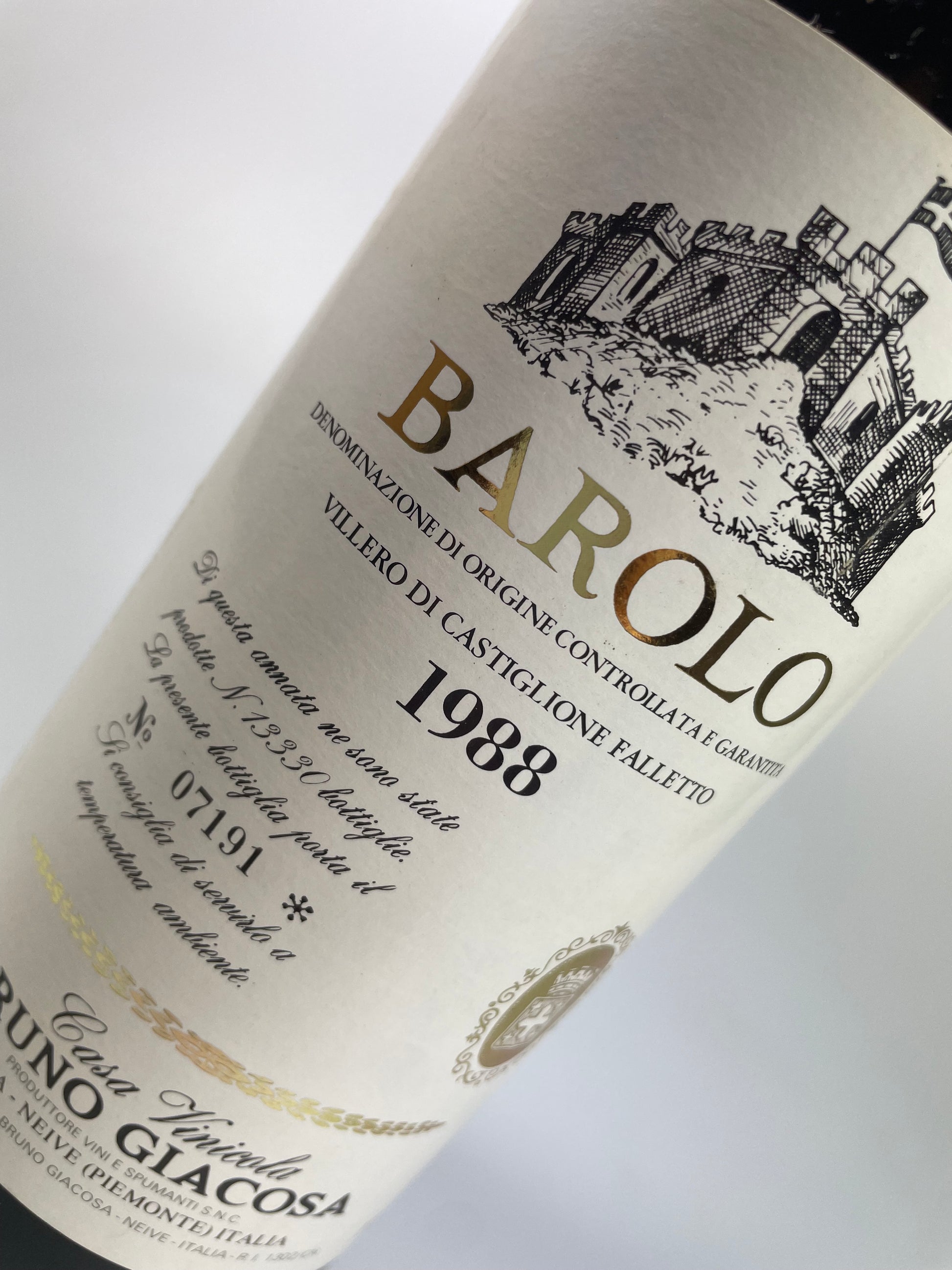 Bruno Giacosa Barolo Villero di Castiglione Falletto 1988