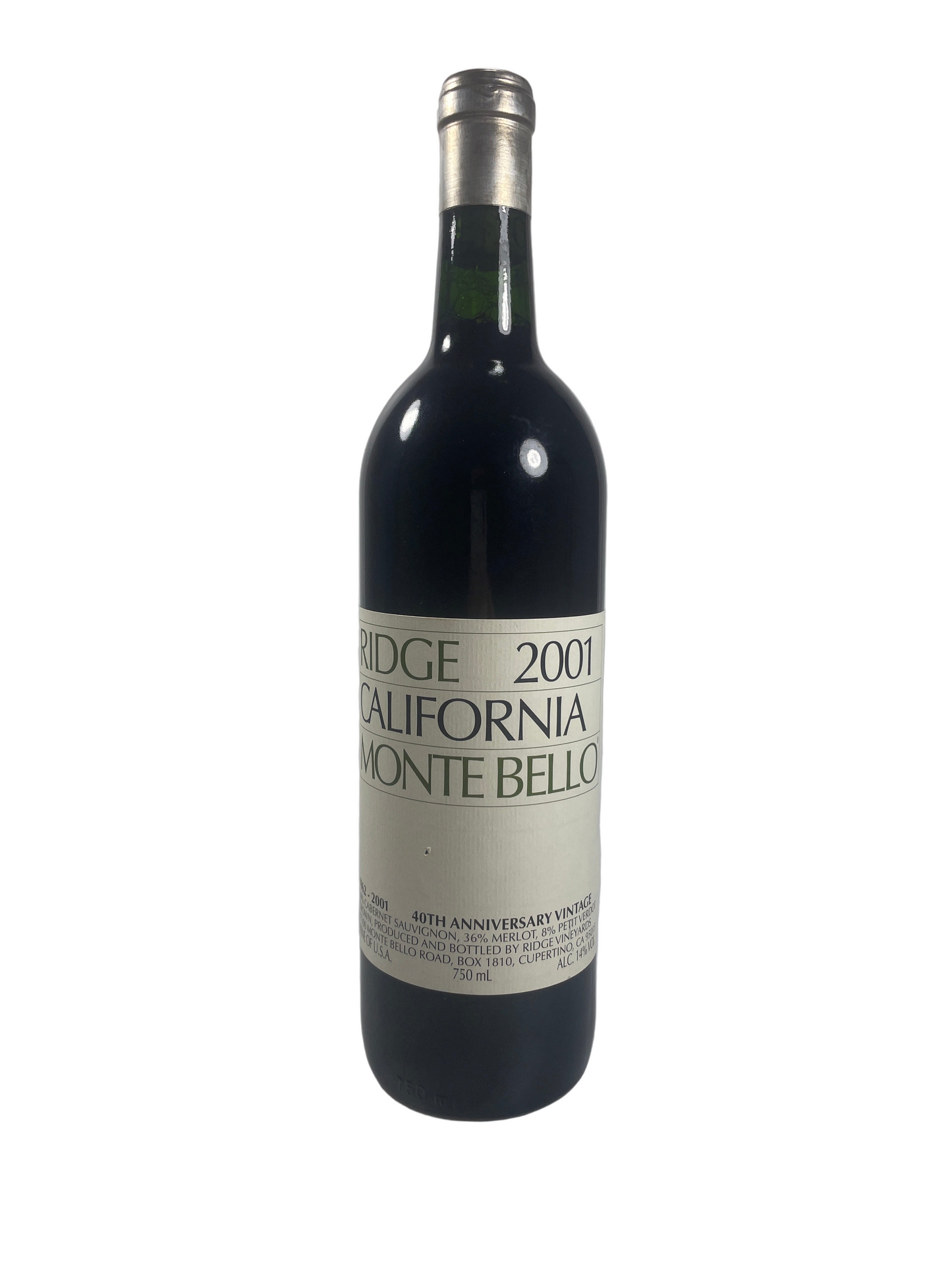 Weinflasche Ridge Monte Bello 2001