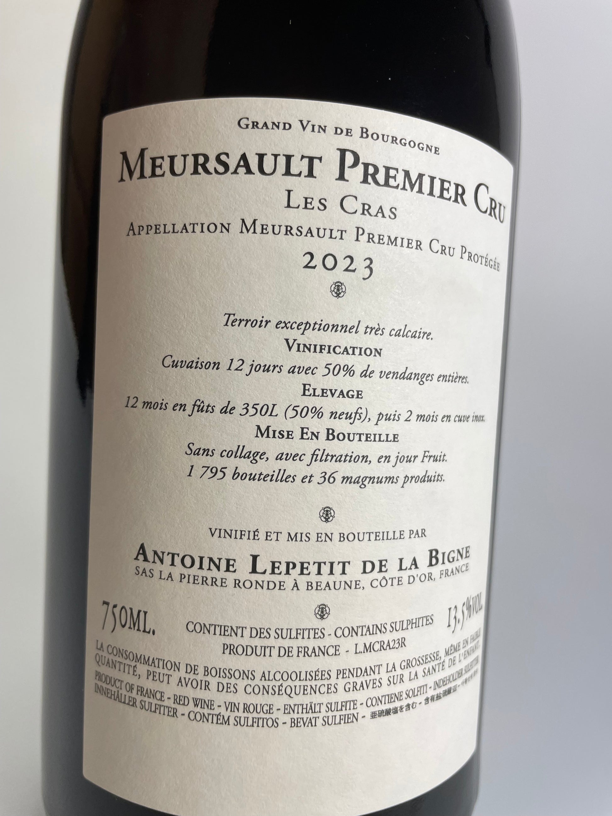 La Pierre Ronde Antoine Lepetit de la Bigne Meursault