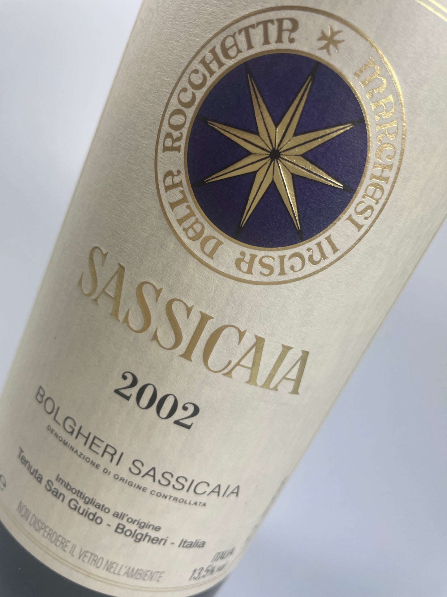 Etikett Sassicaia 2002